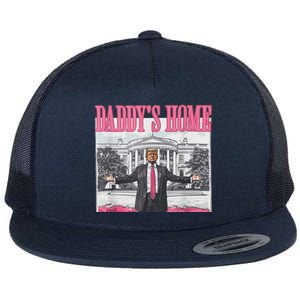 Funny Pink Donald Trump Daddys Home DaddyS 2024 Flat Bill Trucker Hat