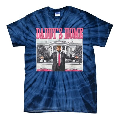 Funny Pink Donald Trump Daddys Home DaddyS 2024 Tie-Dye T-Shirt