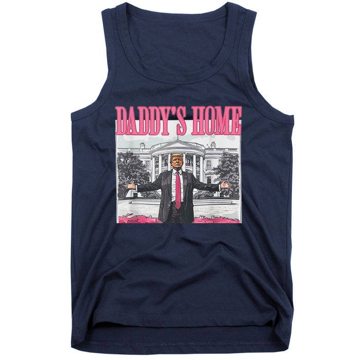 Funny Pink Donald Trump Daddys Home DaddyS 2024 Tank Top