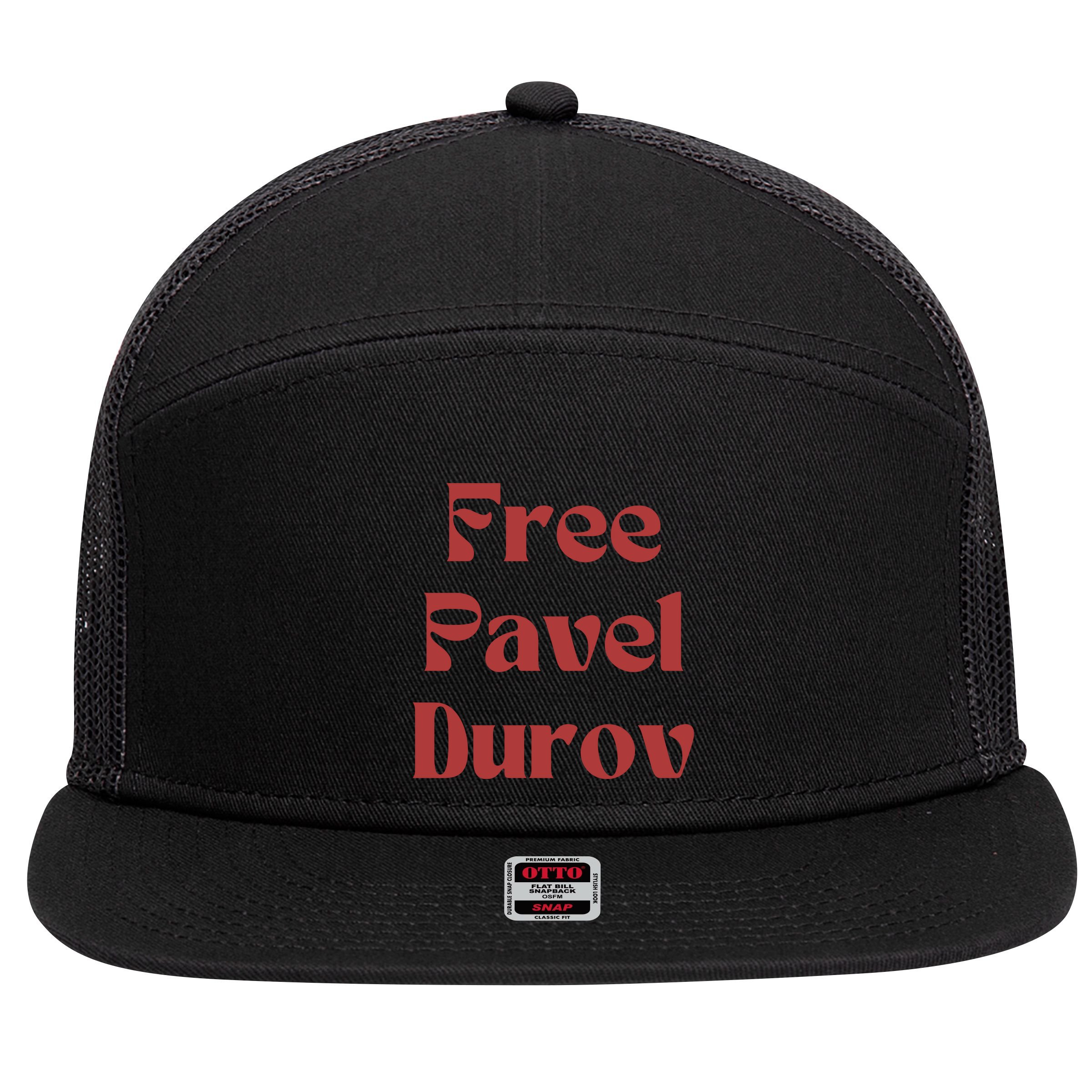 Free Pavel Durov 7 Panel Mesh Trucker Snapback Hat