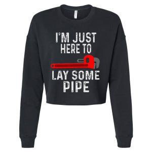 Funny Plumber Designs For Plumbing Lay Some Pipe Cropped Pullover Crew