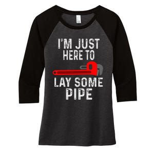 Funny Plumber Designs For Plumbing Lay Some Pipe Women's Tri-Blend 3/4-Sleeve Raglan Shirt