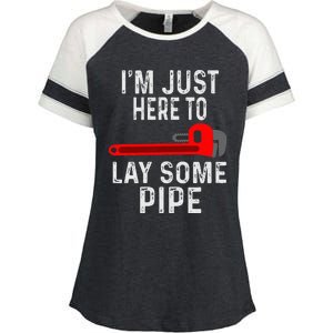 Funny Plumber Designs For Plumbing Lay Some Pipe Enza Ladies Jersey Colorblock Tee