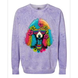 Funny Poodle Dog Miniature Poodle Toy Poodle Hippie Colorblast Crewneck Sweatshirt