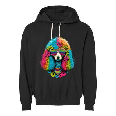 Funny Poodle Dog Miniature Poodle Toy Poodle Hippie Garment-Dyed Fleece Hoodie