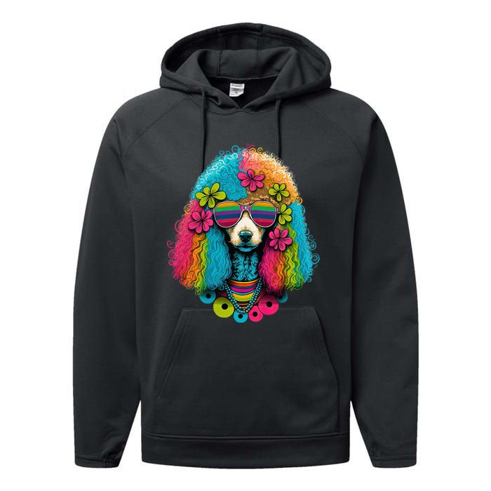 Funny Poodle Dog Miniature Poodle Toy Poodle Hippie Performance Fleece Hoodie