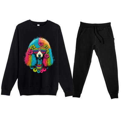 Funny Poodle Dog Miniature Poodle Toy Poodle Hippie Premium Crewneck Sweatsuit Set