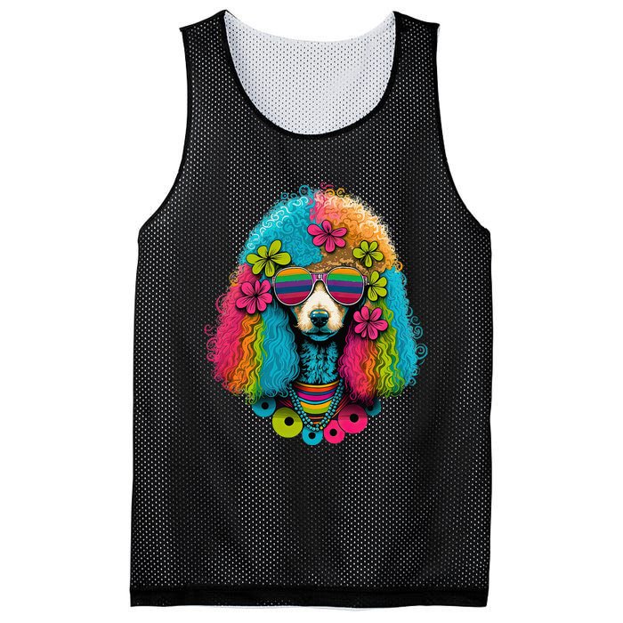 Funny Poodle Dog Miniature Poodle Toy Poodle Hippie Mesh Reversible Basketball Jersey Tank