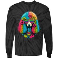 Funny Poodle Dog Miniature Poodle Toy Poodle Hippie Tie-Dye Long Sleeve Shirt