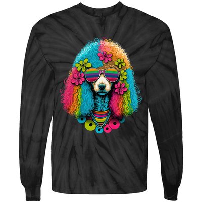 Funny Poodle Dog Miniature Poodle Toy Poodle Hippie Tie-Dye Long Sleeve Shirt