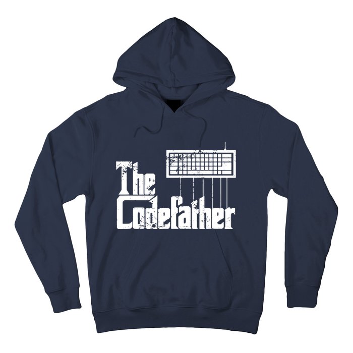 Funny Programmer Dad Gift The Codefather Vintage Coder Hoodie