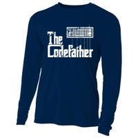 Funny Programmer Dad Gift The Codefather Vintage Coder Cooling Performance Long Sleeve Crew