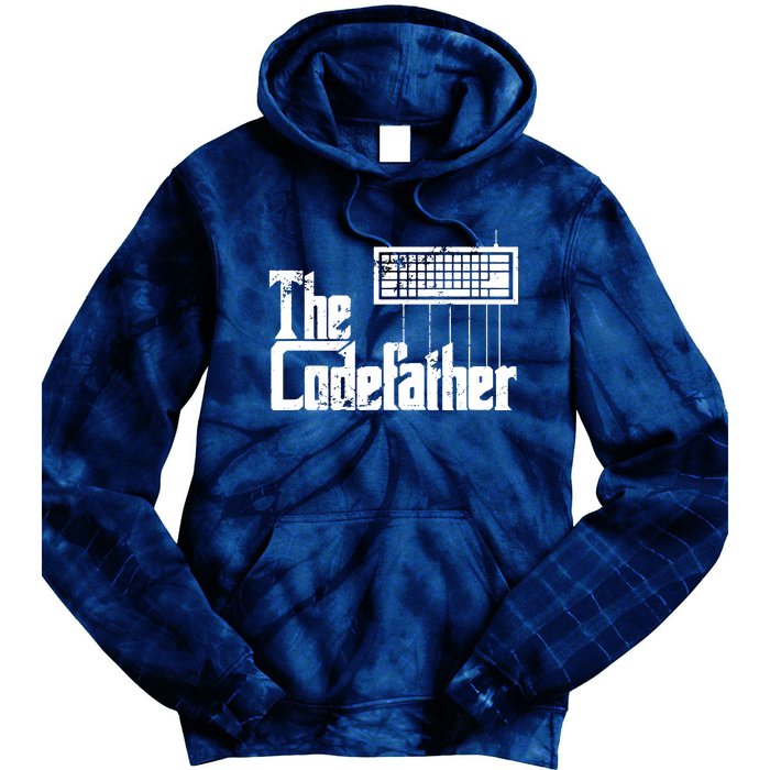 Funny Programmer Dad Gift The Codefather Vintage Coder Tie Dye Hoodie