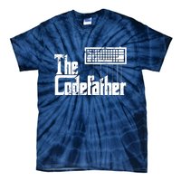 Funny Programmer Dad Gift The Codefather Vintage Coder Tie-Dye T-Shirt