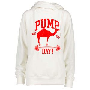 Funny Pump Day Hump Day Camel Weight Lifting Training Gym Cool Gift Womens Funnel Neck Pullover Hood