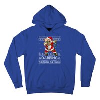 Funny Pug Dog Dabbing Through The Snow Ugly Pug Christmas Gift Hoodie