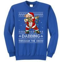 Funny Pug Dog Dabbing Through The Snow Ugly Pug Christmas Gift Sweatshirt