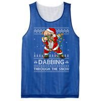 Funny Pug Dog Dabbing Through The Snow Ugly Pug Christmas Gift Mesh Reversible Basketball Jersey Tank