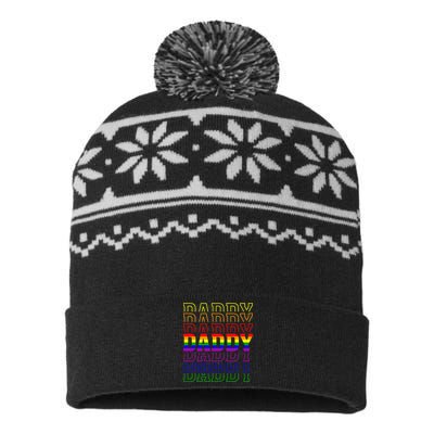 Funny Pride Daddy Proud Gay Lesbian LGBT Gift Father's Day USA-Made Snowflake Beanie