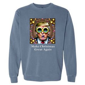 Funny Psychedelic Donald Trump MAGA Christmas Conservative Garment-Dyed Sweatshirt