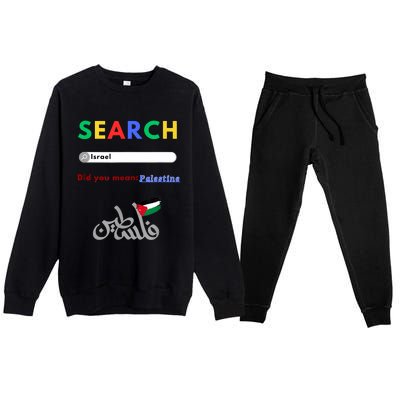 Free Palestine Did You Mean Palestine Premium Crewneck Sweatsuit Set