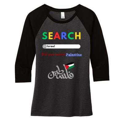 Free Palestine Did You Mean Palestine Women's Tri-Blend 3/4-Sleeve Raglan Shirt