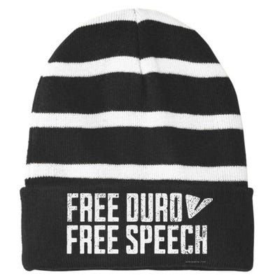 Free Pavel Durov Telegram Free Speech Striped Beanie with Solid Band