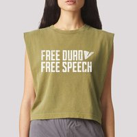 Free Pavel Durov Telegram Free Speech Garment-Dyed Women's Muscle Tee