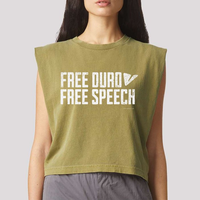 Free Pavel Durov Telegram Free Speech Garment-Dyed Women's Muscle Tee