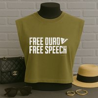 Free Pavel Durov Telegram Free Speech Garment-Dyed Women's Muscle Tee