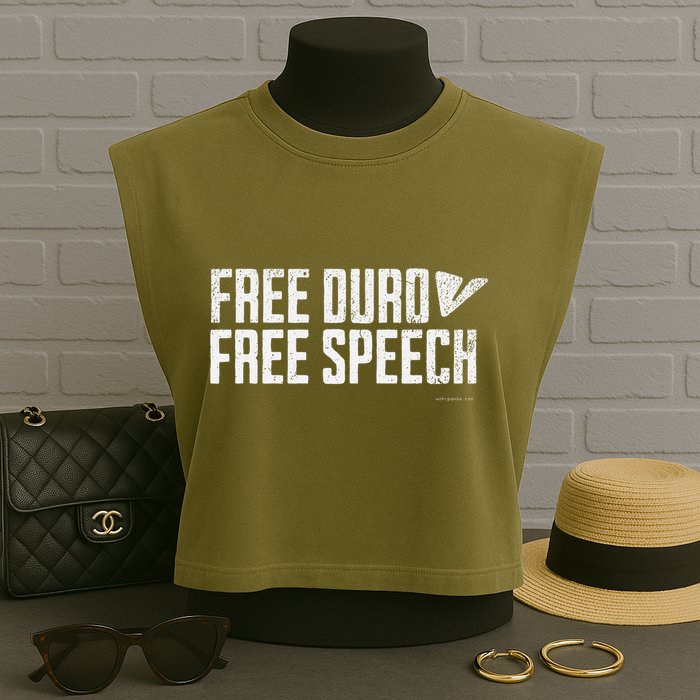 Free Pavel Durov Telegram Free Speech Garment-Dyed Women's Muscle Tee