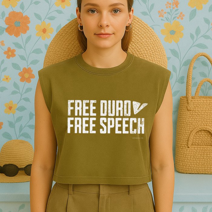 Free Pavel Durov Telegram Free Speech Garment-Dyed Women's Muscle Tee