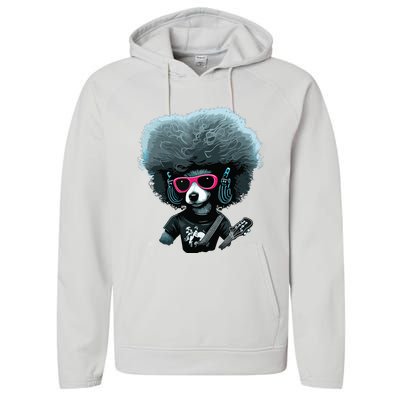 Funny Poodle Dog Miniature Poodle Toy Poodle Retro Sunset Performance Fleece Hoodie