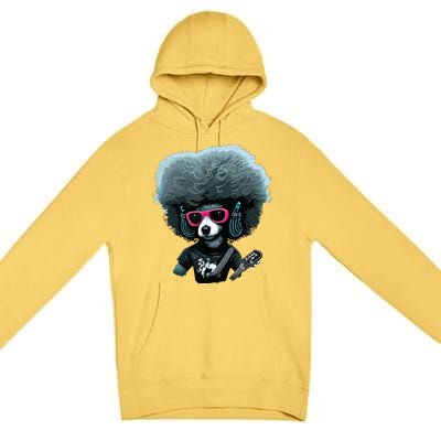 Funny Poodle Dog Miniature Poodle Toy Poodle Retro Sunset Premium Pullover Hoodie