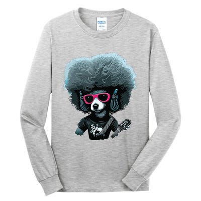 Funny Poodle Dog Miniature Poodle Toy Poodle Retro Sunset Tall Long Sleeve T-Shirt