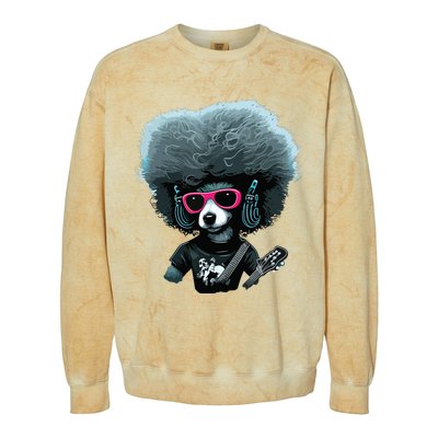 Funny Poodle Dog Miniature Poodle Toy Poodle Retro Sunset Colorblast Crewneck Sweatshirt