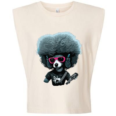 Funny Poodle Dog Miniature Poodle Toy Poodle Retro Sunset Garment-Dyed Women's Muscle Tee