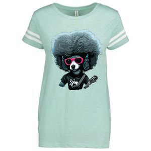 Funny Poodle Dog Miniature Poodle Toy Poodle Retro Sunset Enza Ladies Jersey Football T-Shirt