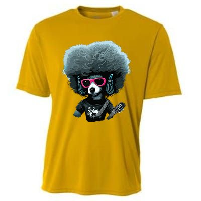 Funny Poodle Dog Miniature Poodle Toy Poodle Retro Sunset Cooling Performance Crew T-Shirt