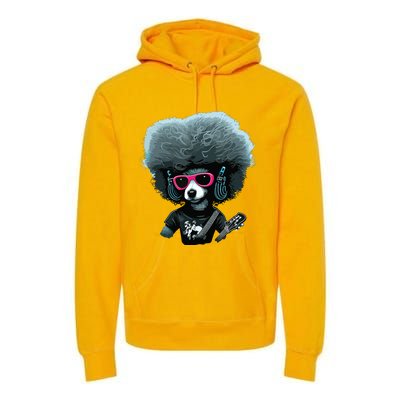 Funny Poodle Dog Miniature Poodle Toy Poodle Retro Sunset Premium Hoodie