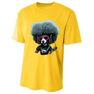 Funny Poodle Dog Miniature Poodle Toy Poodle Retro Sunset Performance Sprint T-Shirt