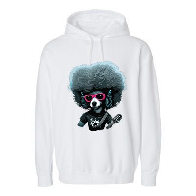 Funny Poodle Dog Miniature Poodle Toy Poodle Retro Sunset Garment-Dyed Fleece Hoodie