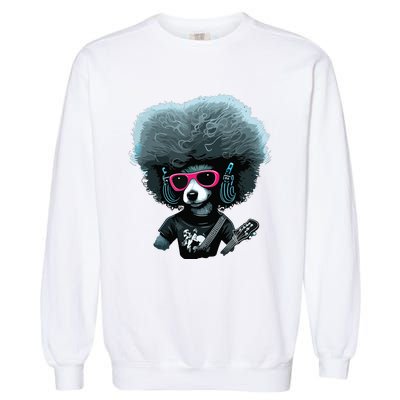 Funny Poodle Dog Miniature Poodle Toy Poodle Retro Sunset Garment-Dyed Sweatshirt