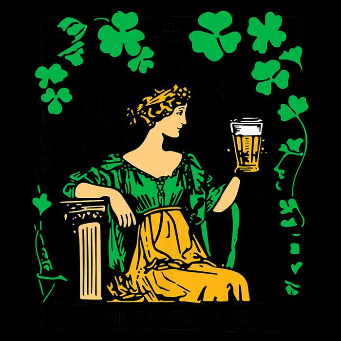 Funny PatrickS Day The Sassy Lass Tarot Card Impact Tech Backpack