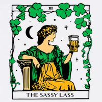 Funny PatrickS Day The Sassy Lass Tarot Card Cool Comfort Performance Bucket Hat