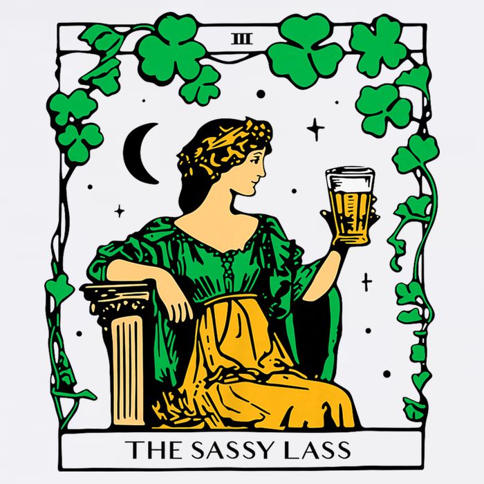 Funny PatrickS Day The Sassy Lass Tarot Card Cool Comfort Performance Bucket Hat