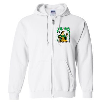 Funny PatrickS Day The Sassy Lass Tarot Card Full Zip Hoodie