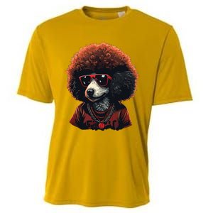 Funny Poodle Dog Miniature Poodle Toy Poodle Retro Sunset Cooling Performance Crew T-Shirt