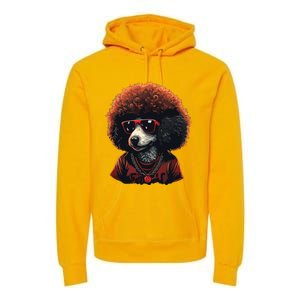 Funny Poodle Dog Miniature Poodle Toy Poodle Retro Sunset Premium Hoodie