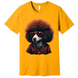 Funny Poodle Dog Miniature Poodle Toy Poodle Retro Sunset Premium T-Shirt